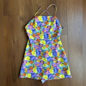 Zara Colorful Floral Mini Dress Skort